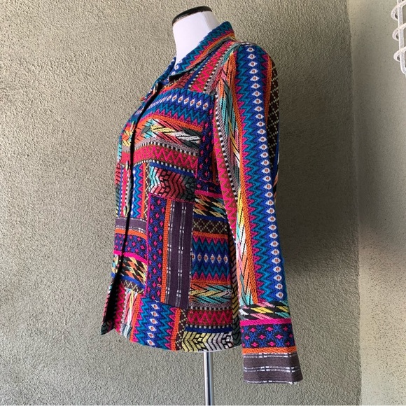 “TravelSmith” Multi-Colored Woven Patchwork Jacket size S - Picture 5 of 11